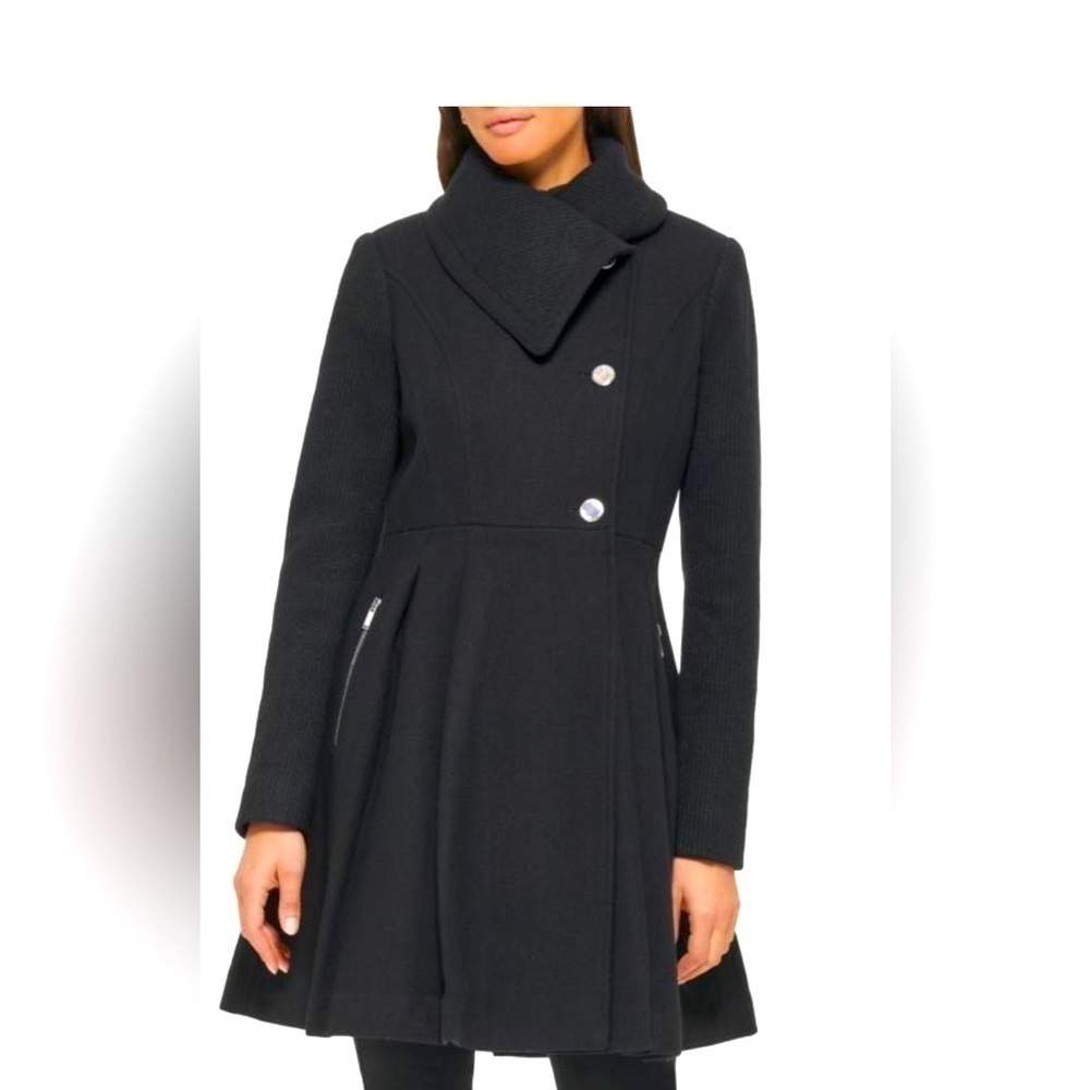 Guess wool blend pea coat, size M